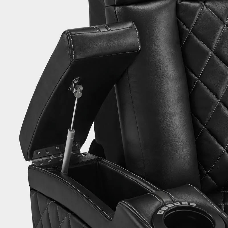 MCombo Fauteuil inclinable électrique avec appui-tête réglable, siège de home cinéma double moteur avec port USB, cuir respirant HTS411