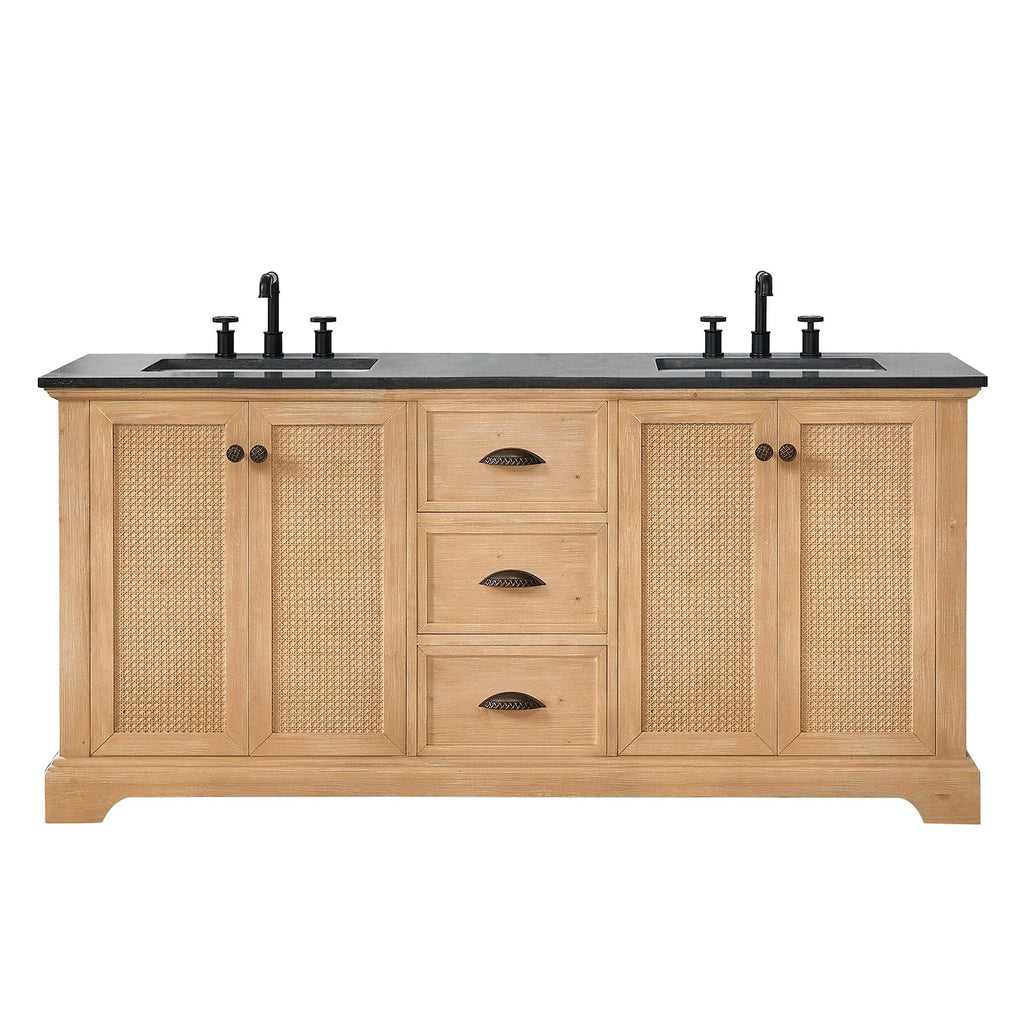 Hervas Meuble-lavabo avec dessus en marbre naturel sans miroir