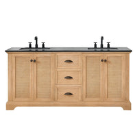 Hervas Meuble-lavabo avec dessus en marbre naturel sans miroir