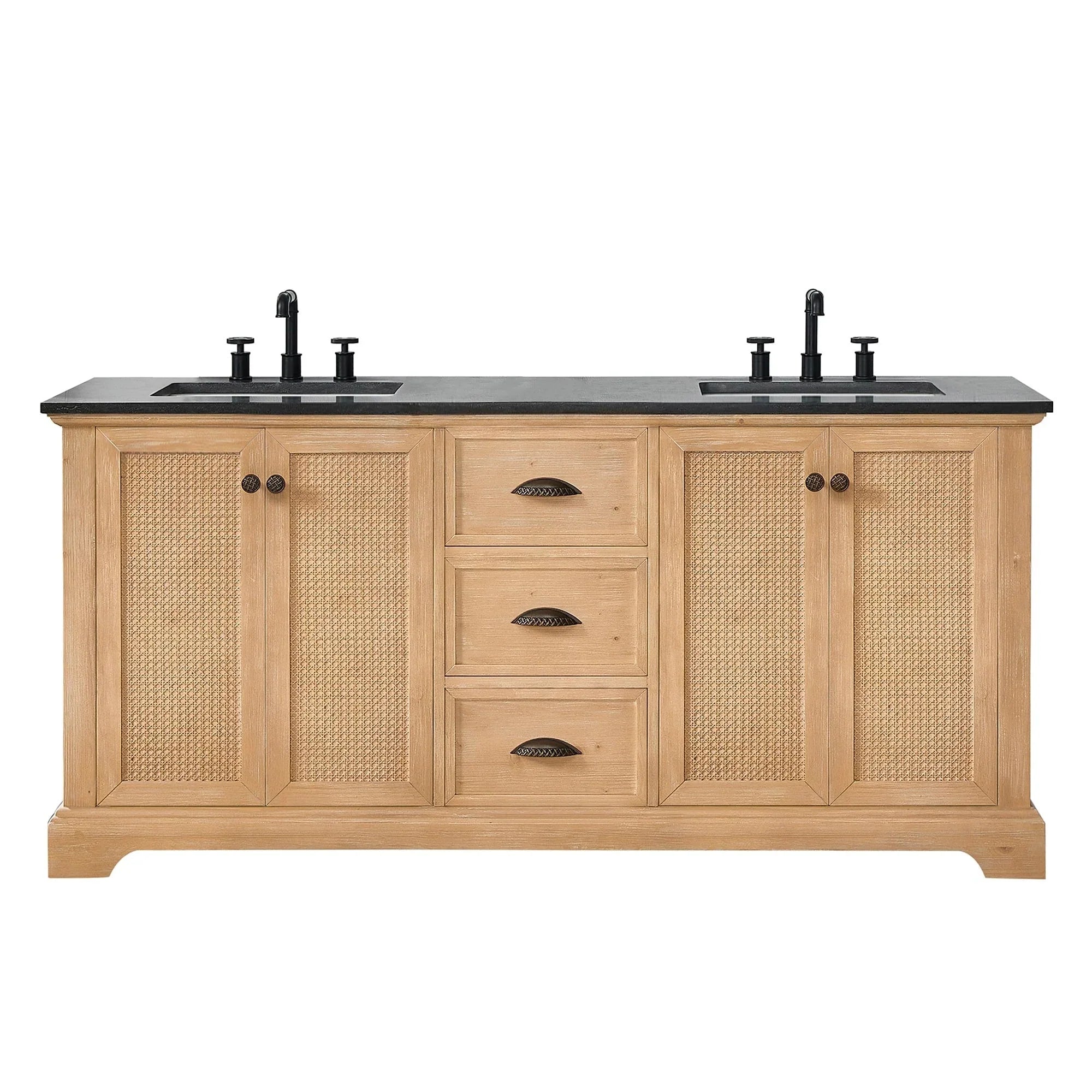 Hervas Meuble-lavabo avec dessus en marbre naturel sans miroir