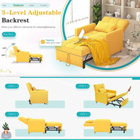 AECOJOY - Fauteuil convertible 3 en 1 avec coussin et dossier inclinable