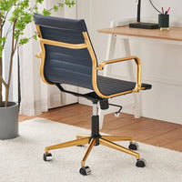 Chaise de bureau à dossier cannelé LUXMOD pour ordinateur et télétravail