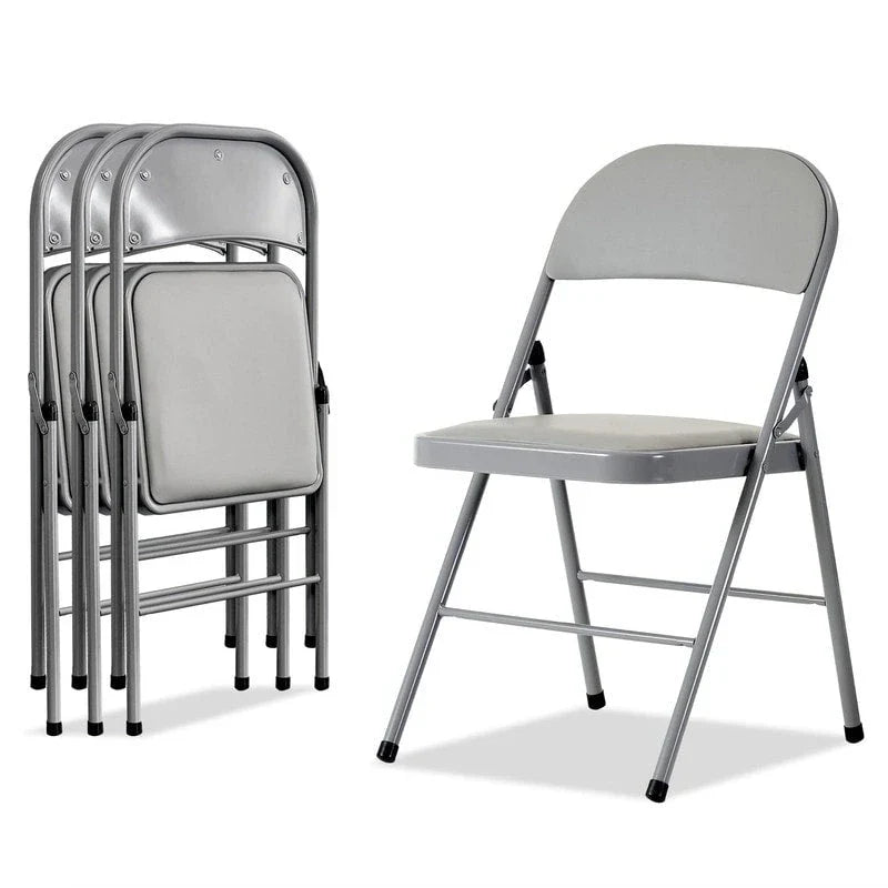 Chaises pliantes élégantes en fer et PVC pour conventions et expositions Blanches