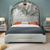 Lit rembourré moderne en cuir PU Uphou par Christopher Knight Home