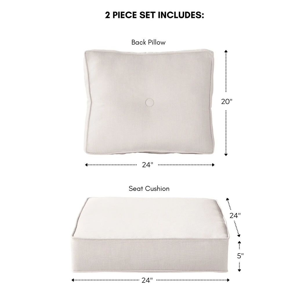 Sunbrella Ensemble de coussins d'extérieur à assise profonde premium 2 pièces