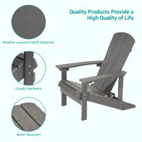 Chaises Adirondack d'extérieur en bois résistantes aux intempéries Bonosuki - Lot de 4