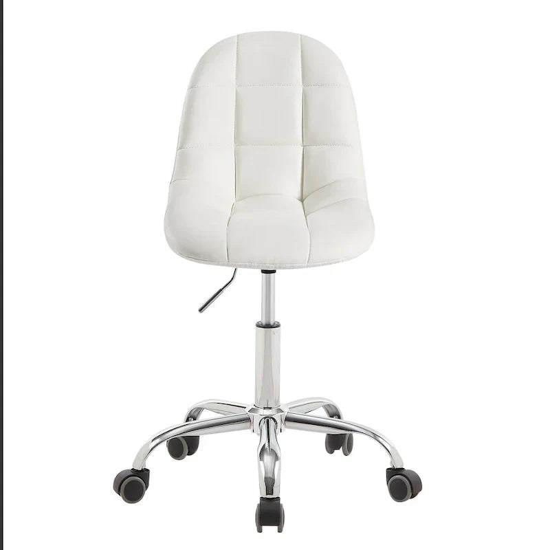 Chaise de bureau à domicile sans accoudoirs Javlergo, chaise de bureau d'ordinateur réglable en hauteur avec roulettes