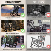 Ensemble de 2 chaises berçantes d'extérieur à dossier haut Vrakae pour tous les temps
