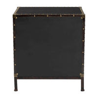 Table d'appoint/Malle de rangement en toile effet vieilli Laura