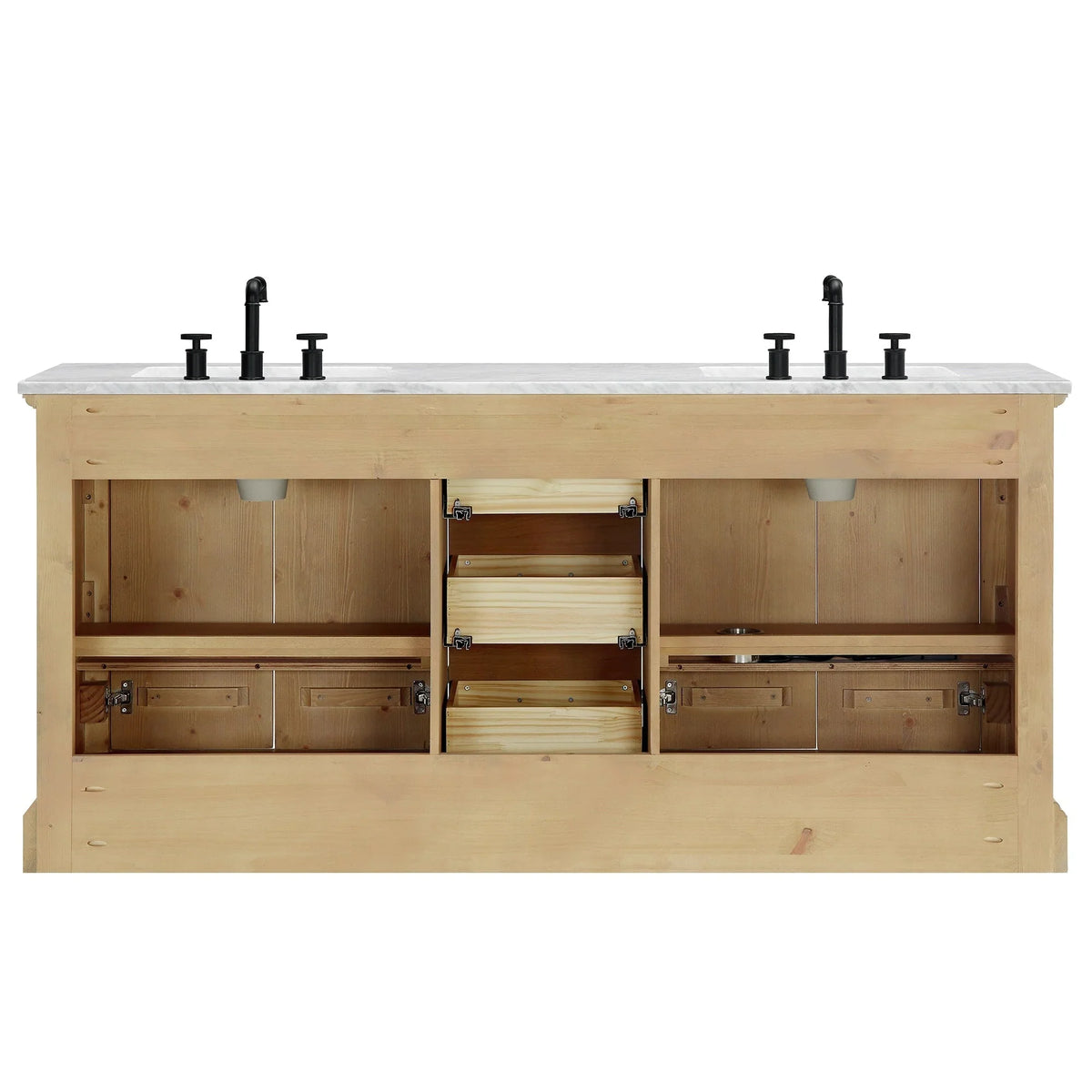 Hervas Meuble-lavabo avec dessus en marbre naturel sans miroir