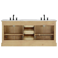 Hervas Meuble-lavabo avec dessus en marbre naturel sans miroir
