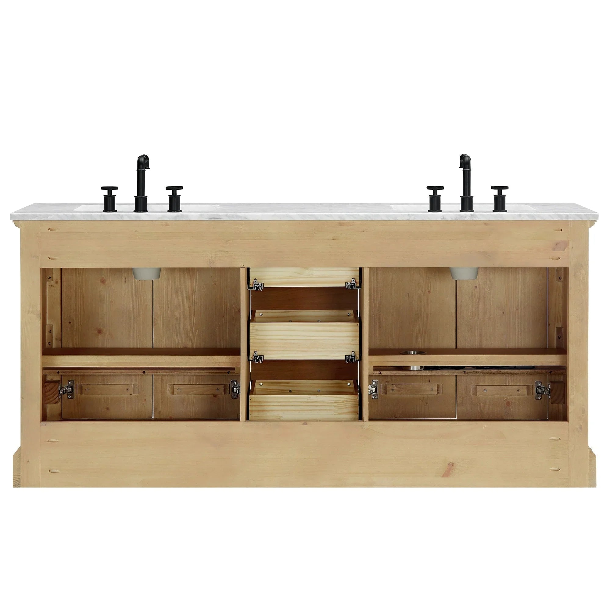 Hervas Meuble-lavabo avec dessus en marbre naturel sans miroir