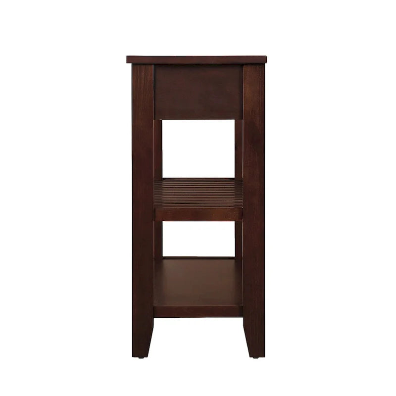 Table console de 42 po avec tiroirs et étagères à niveaux