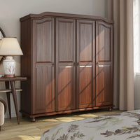 Palace Imports Armoire-penderie Kyle 4 portes 100% bois massif avec portes en bois massif ou miroir