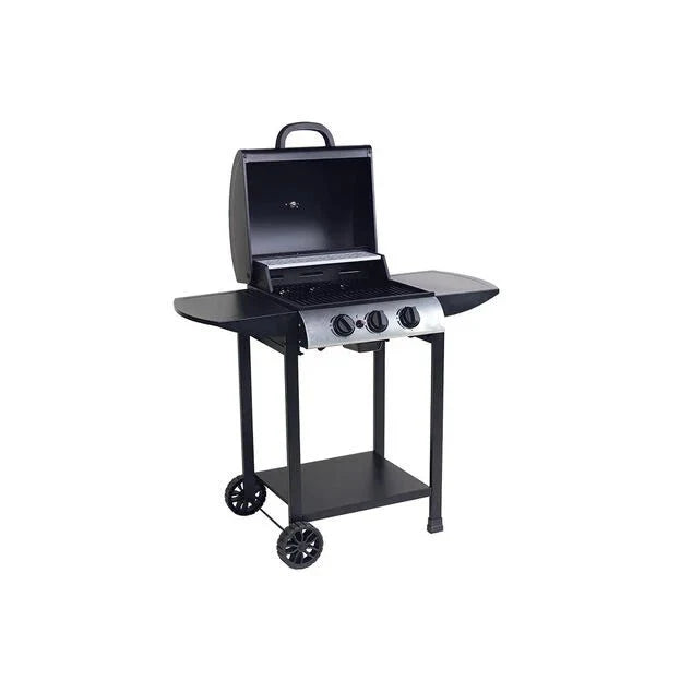 Barbecue à gaz Miami 3 brûleurs métal noir