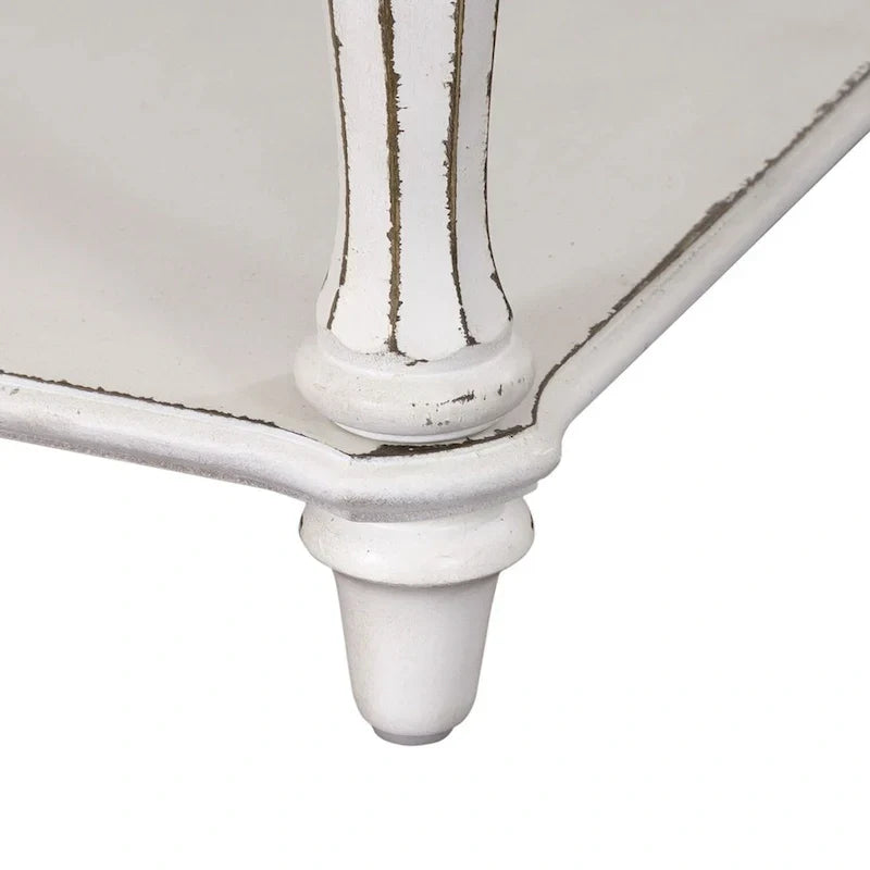 Table de chevet Magnolia Manor à pieds blanc antique