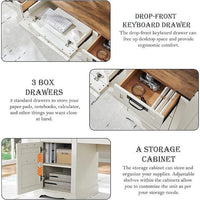 Bureau de direction 60 style ferme, bureau à domicile en bois, bureau informatique