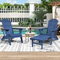 Chaise Adirondack pliante et réglable Vrakae avec ottoman