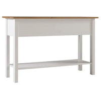 Console de couloir rustique en pin massif, blanc cérusé / marron antique / gris cérusé / non peinte, 3 tiroirs