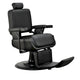 Chaise de barbier robuste inclinable hydraulique JAXSON, cadre noir