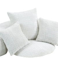 Canapé paresseux à dossier haut en chenille avec 3 coussins et pouf surdimensionné
