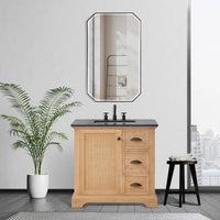 Hervas Meuble-lavabo avec dessus en marbre naturel sans miroir