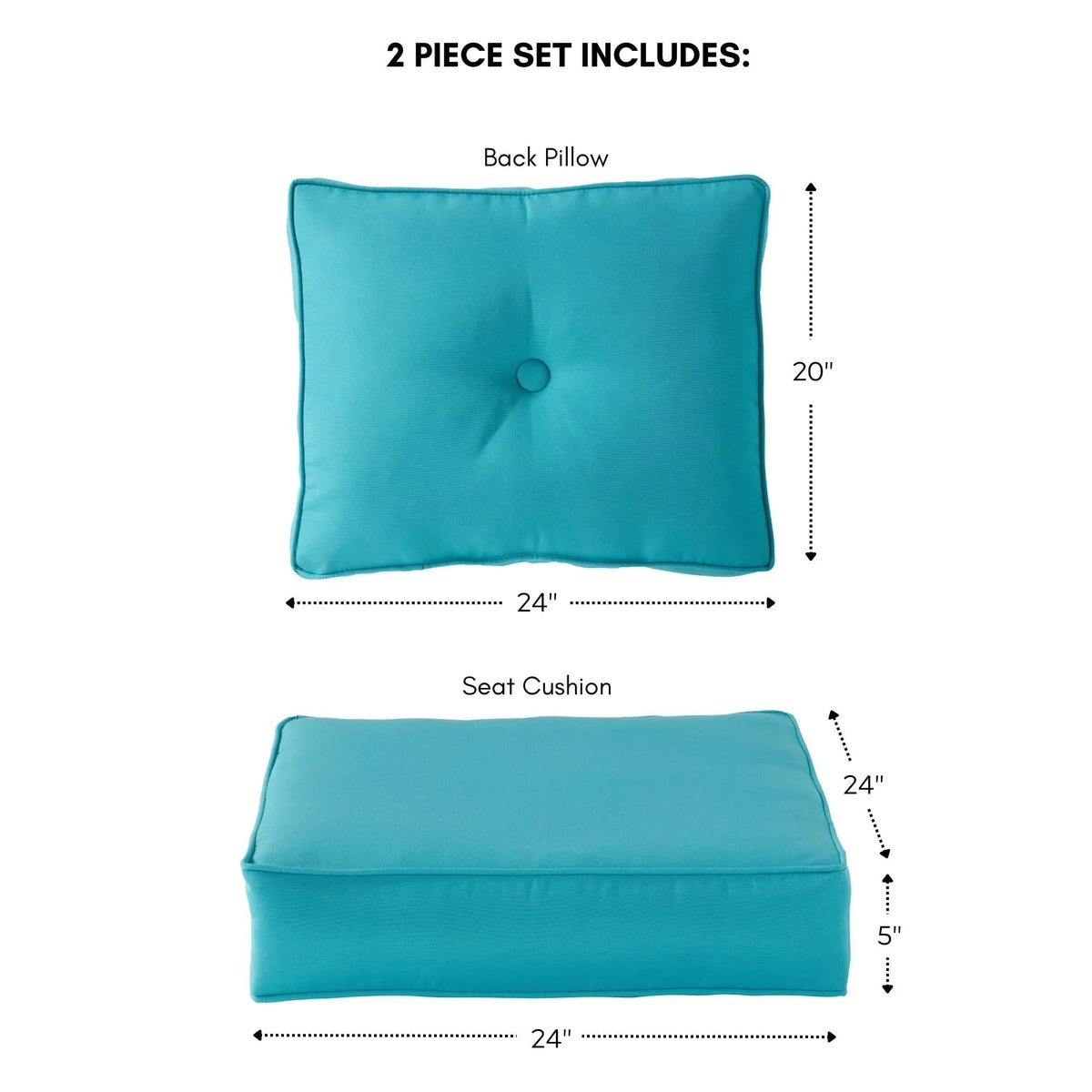 Sunbrella Ensemble de coussins d'extérieur à assise profonde premium 2 pièces