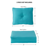 Sunbrella Ensemble de coussins d'extérieur à assise profonde premium 2 pièces