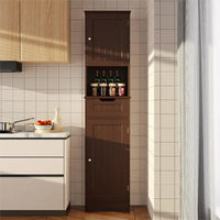 Meuble de salle de bain haut 67 H, tour à linge étroite, meuble de rangement avec 2 portes et tiroir