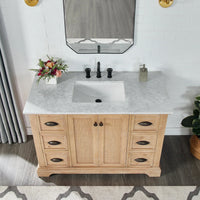 Hervas Meuble-lavabo avec dessus en marbre naturel sans miroir