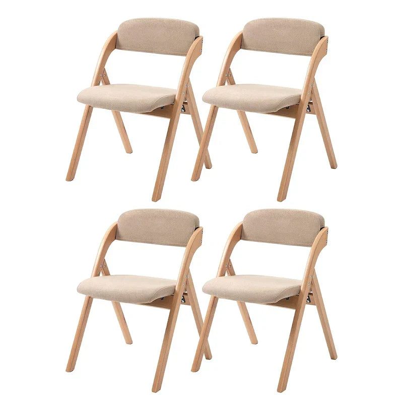 Chaises de salle à manger pliantes empilables en bois avec sièges rembourrés (lot de 4)