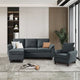 Canapé d'angle 3 places avec fauteuil et pouf pour salon