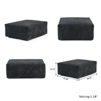 Grand canapé modulaire sectionnel en velours côtelé, en forme de U, 4 places avec 2 poufs et 5 oreillers