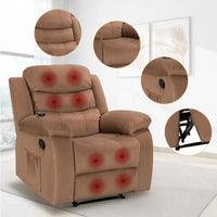 Fauteuil Inclinable Moelleux avec Fonction Massage et Chaleur