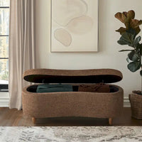 Banc de rangement rabattable INK+IVY Bailey Taupe Boucle