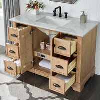 Hervas Meuble-lavabo avec dessus en marbre naturel sans miroir