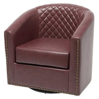 Fauteuil à barillet pivotant en cuir PU touffeté KINWELL 29