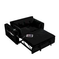 Canapé-lit gigogne 54 po, canapé-lit inclinable 2 places avec rangement, oreiller lombaire, prise USB