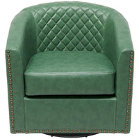 Fauteuil à barillet pivotant en cuir PU touffeté KINWELL 29