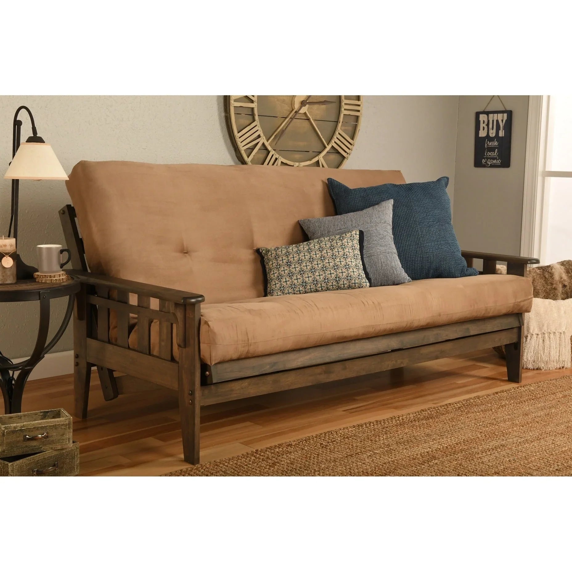Somette Tucson Ensemble futon taille Full rustique noyer avec matelas