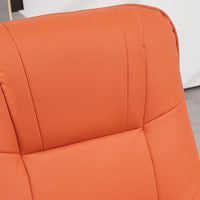 Fauteuil Inclinable HomCom en Similicuir Réglable Manuel à Base Pivotante avec Repose-Pieds Confortable et Relaxant
