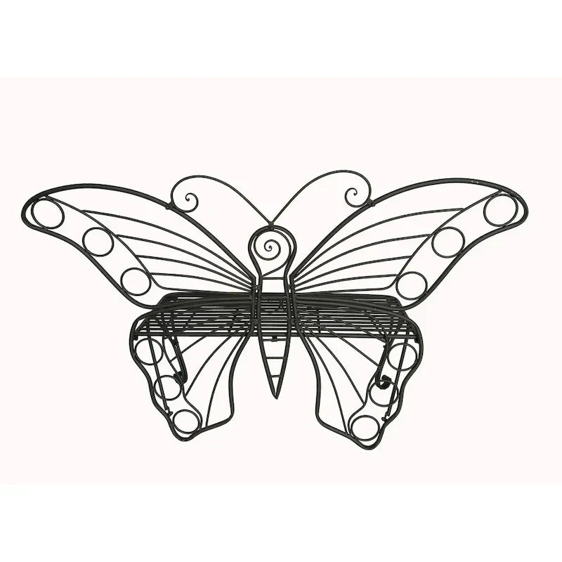 Banc Papillon Ancien en Métal Noir