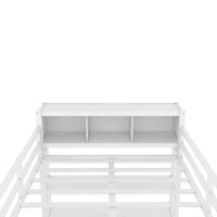Lit mezzanine en métal blanc cassé avec bureau et armoire - Grand lit