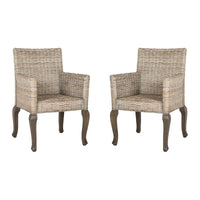 SAFAVIEH Alearda Chaise de salle à manger naturelle (lot de 2) - 23 x 24,4 x 34 - 23Wx24Dx34H