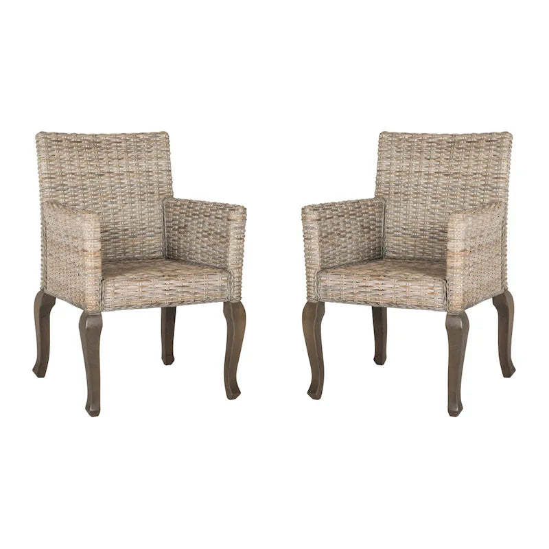 SAFAVIEH Alearda Chaise de salle à manger naturelle (lot de 2) - 23 x 24,4 x 34 - 23Wx24Dx34H