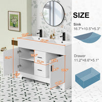 Wavy Line Ensemble meuble-lavabo de salle de bain 30/36/48 avec vasque & robinet