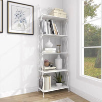 Étagère de boulanger pliante haute en métal à volutes, intérieure et extérieure, 5 étagères - Or ou blanc - Roche River Decor