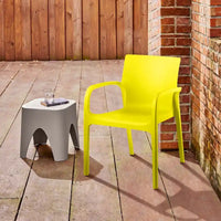 Fauteuil de salle à manger empilable toutes saisons Alissa en résine, lot de 2