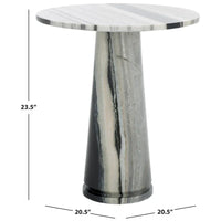Table d'appoint ronde haute en marbre SAFAVIEH Couture Ghicu - 56 cm L x 53 cm P x 61 cm H - 21Wx21Dx24H