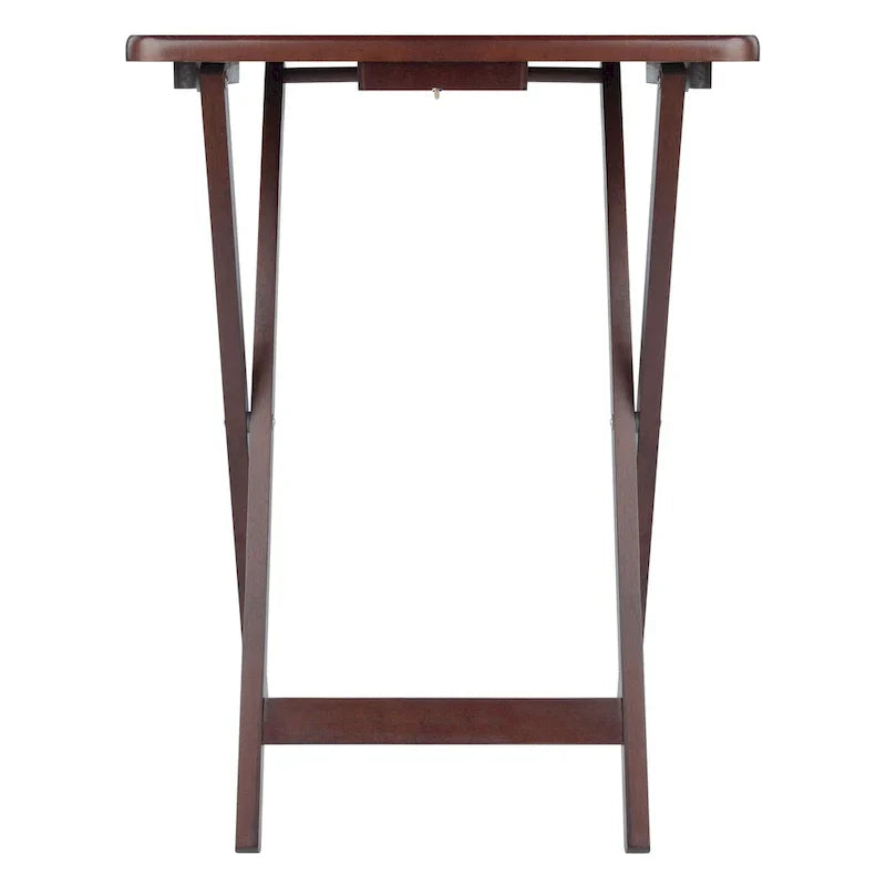 Ensemble de 4 tables d'appoint pliantes en noyer antique riche de 65,4 cm